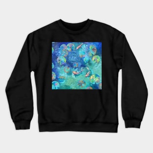 Pond of Fish and Lilly Pads Crewneck Sweatshirt